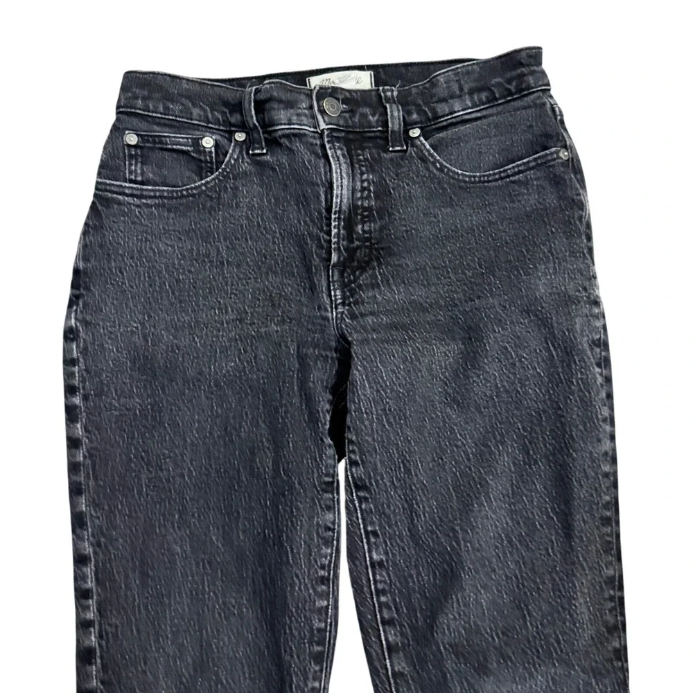 Madewell Mid Rise Perfect Vintage Jeans Womens 27 Black Wash Straight Leg - Picture 2 of 7